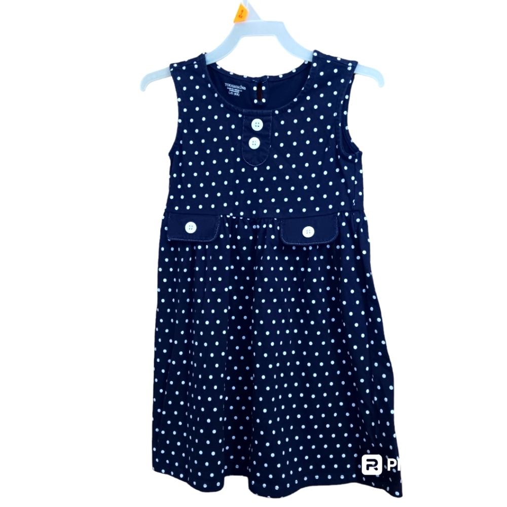 Dress navy blue polkadots size 6X
